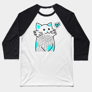 Cats Brighten Up My Heart (Blue) Baseball T-Shirt